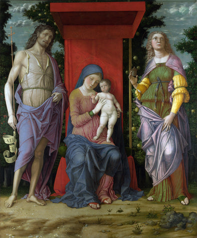 Andrea Mantegna - Madonna with St. Mary Magdalene and St. John the Baptist - Get Custom Art