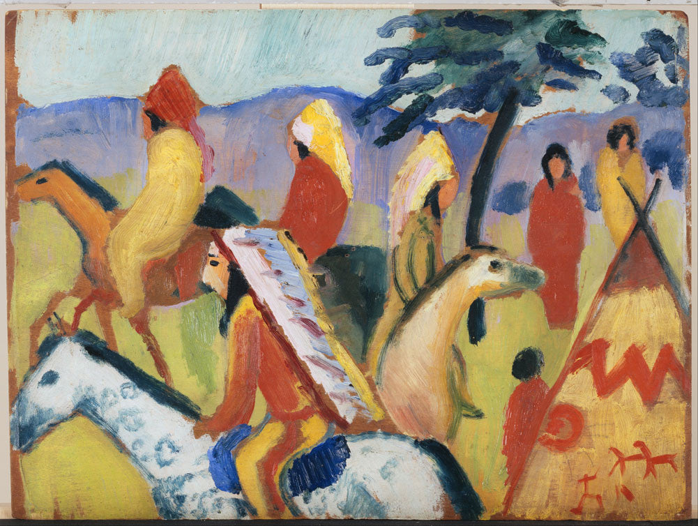 August Macke - Reitende Indianer beim Zelt