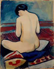 August Macke - Sitting Nude with Pillow