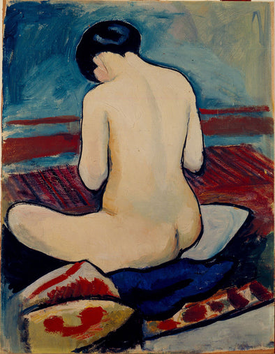 August Macke - Sitting Nude with Pillow