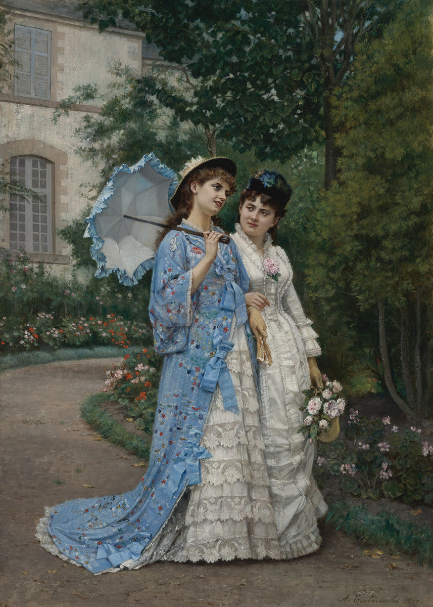 Auguste Toulmouche - A Garden Stroll - Get Custom Art