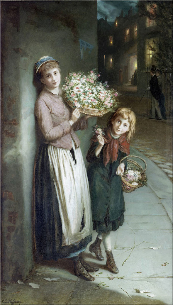 Augustus Edwin Mulready - Flower Girls, a summers night