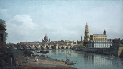 Bernardo Bellotto (Canaletto) - Dresden seen from the Right Bank of the Elbe, beneath the Augusts Bridge