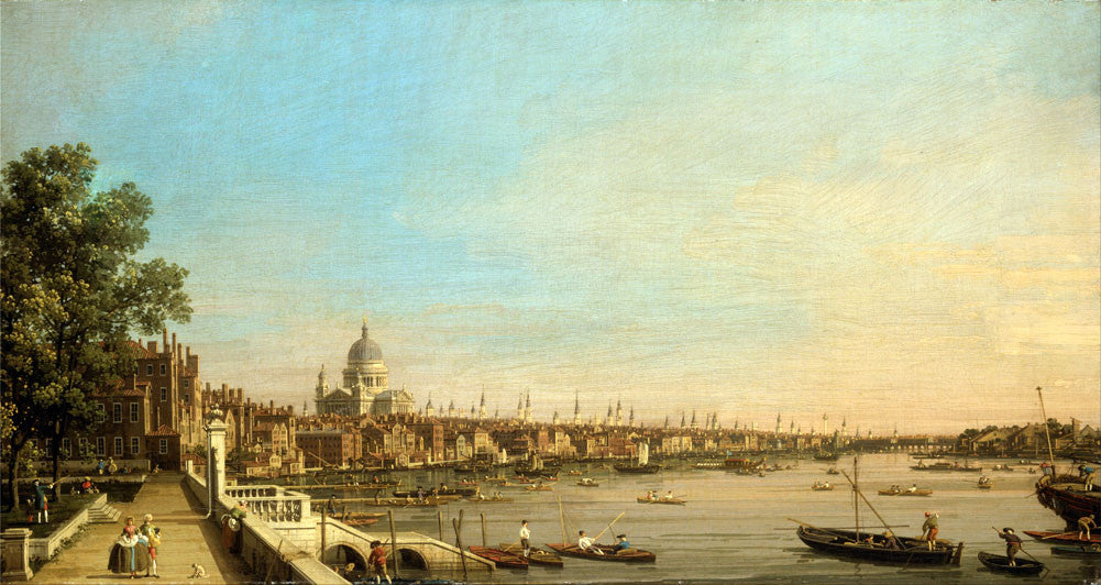 Bernardo Bellotto (Canaletto) - The Thames from the Terrace of Somerset House, Looking toward St Paul's