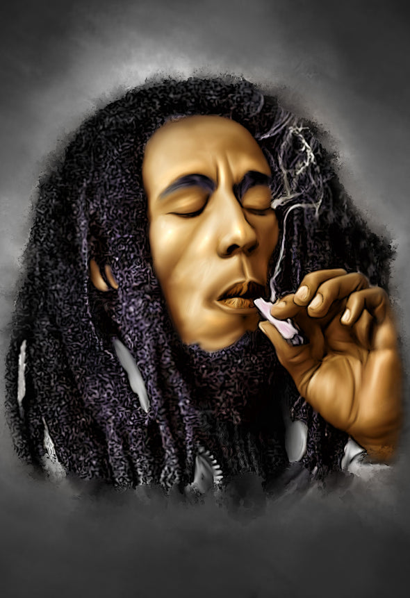 Bob Marley Smoking Digital Painting - Get Custom Art