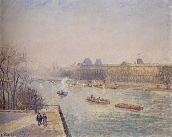 Camille Pissarro - Morning, Winter Sunshine, Frost, the Pont-Neuf, the Seine, the Louvre, Soleil D'hiver Gella Blanc