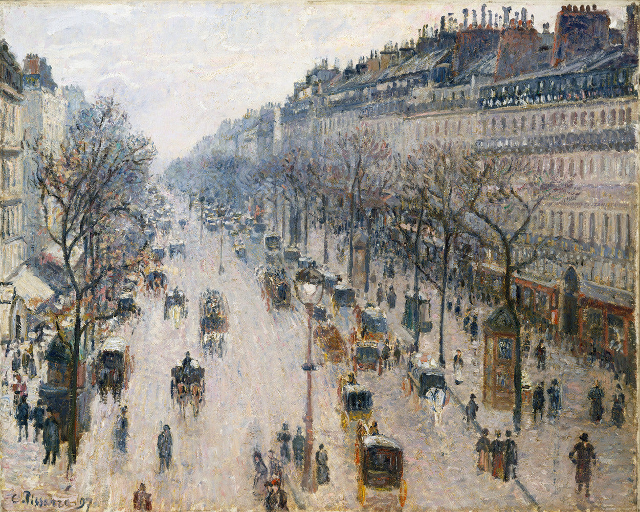 Camille Pissarro - The Boulevard Montmartre on a Winter Morning