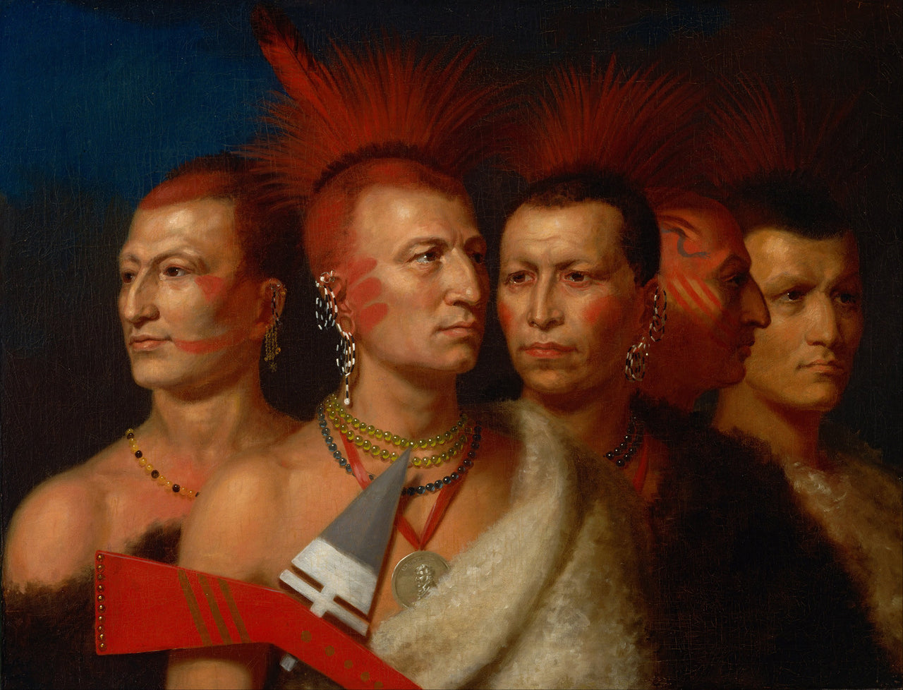 Charles Bird King - Young Omahaw, War Eagle, Little Missouri and Pawnees-Reproduction-Get Custom Art
