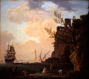 Claude Joseph Vernet - An Italianate Harbour Scene