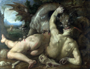 Cornelis van Haarlem - Two Followers of Cadmus devoured by a Dragon-Reproduction-Get Custom Art