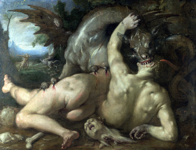 Cornelis van Haarlem - Two Followers of Cadmus devoured by a Dragon