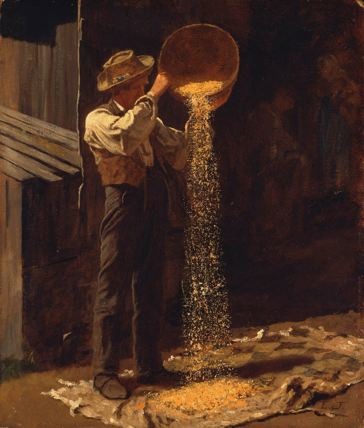 Eastman Johnson - Winnowing Grain