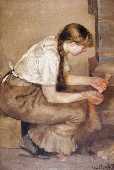 Edvard Munch - Girl Kindling a Stove