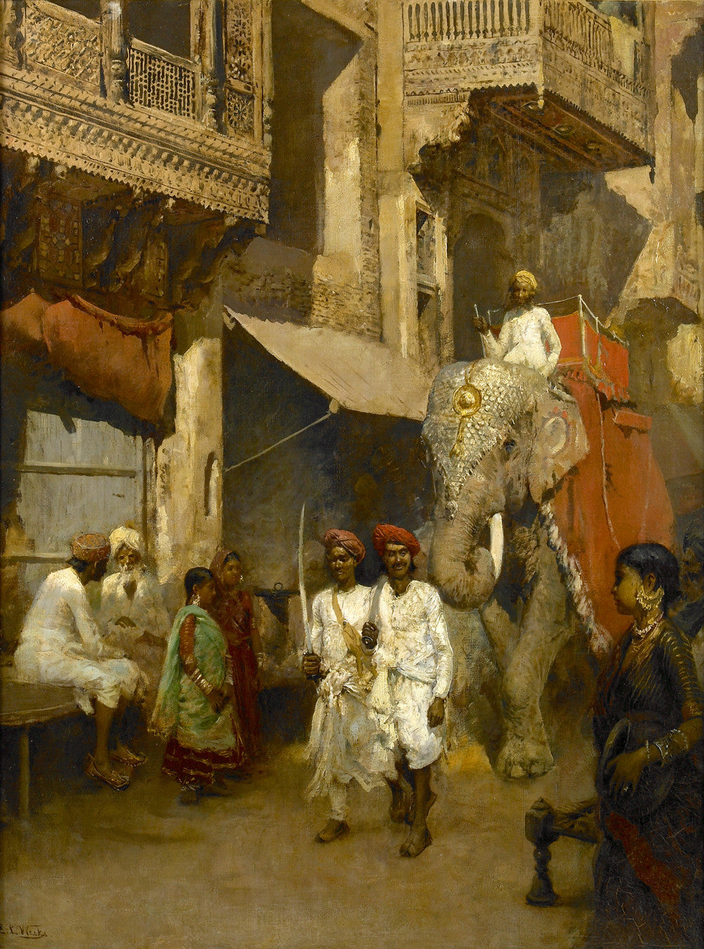 Edwin Lord Weeks - Promenade on an Indian Street-Reproduction-Get Custom Art