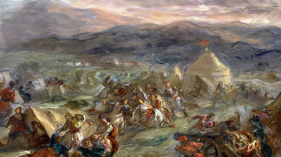 Eugène Delacroix - Botzaris Surprises the Turkish Camp and Falls Fatally Wounded