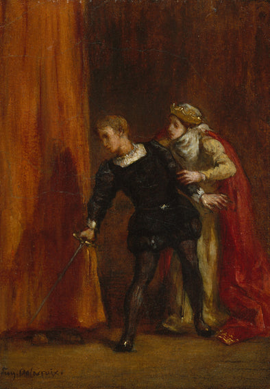 Eugène Delacroix - Hamlet and His Mother