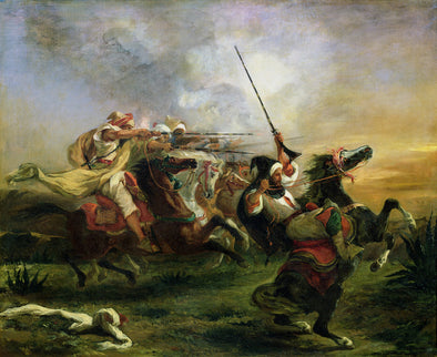 Eugène Delacroix - Moroccan horsemen in military action