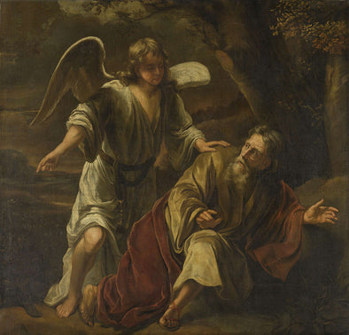 Ferdinand Bol - Biblical Scene, The Prophet Elijah Visited By An Angel