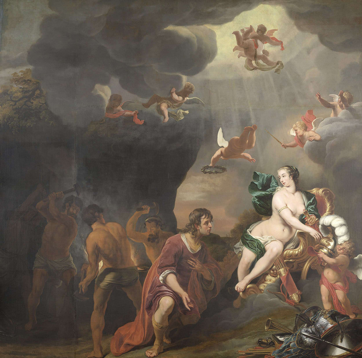 Ferdinand Bol - Venus presenting Aeneas with armour from Vulcano's smithy