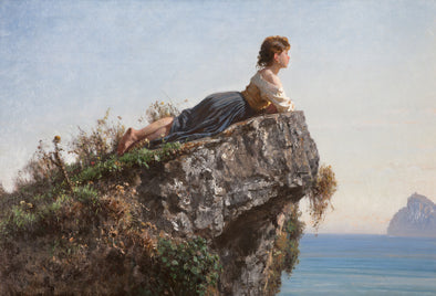 Filippo Palizzi - Girl on the Rock in Sorrento