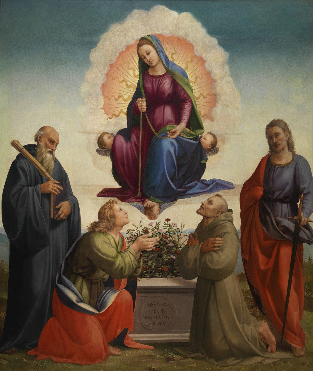 Francesco Granacci - Madonna della cintola con i Santi Benedetto da Norcia-Reproduction-Get Custom Art