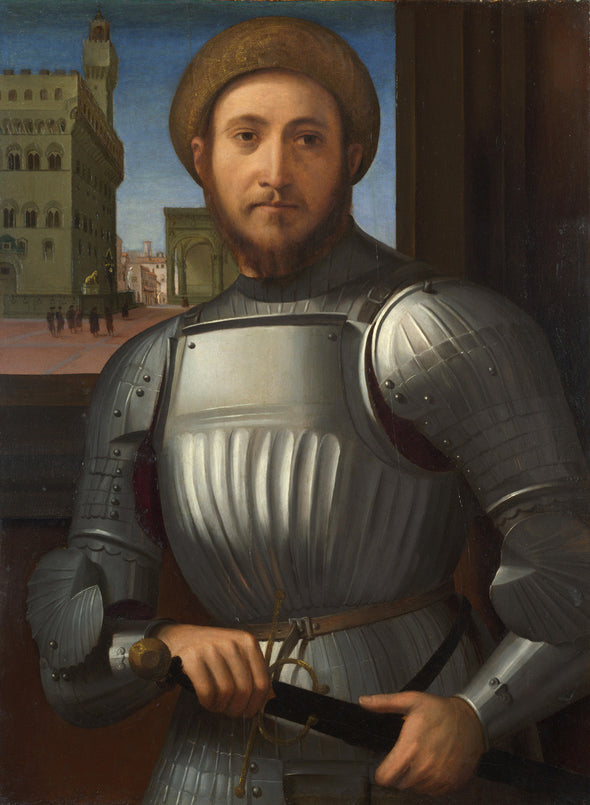Francesco Granacci - Portrait of a man in armour