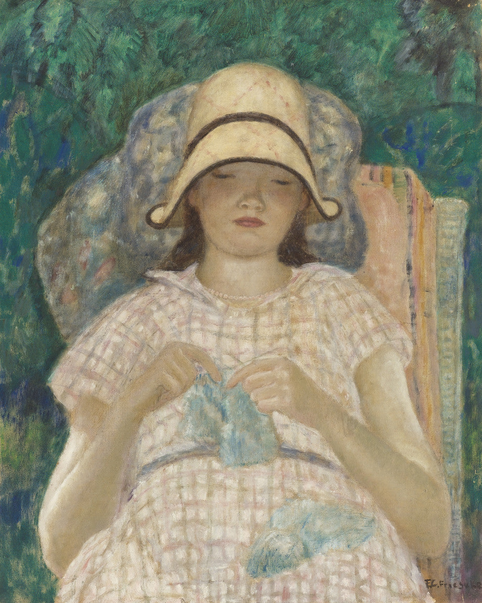 Frederick Carl Frieseke - Girl Knitting