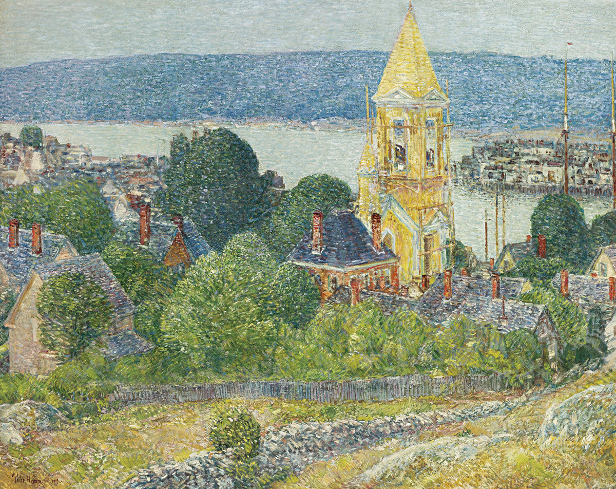 Frederick Childe Hassam - Shingling The First Baptist Church, Gloucester