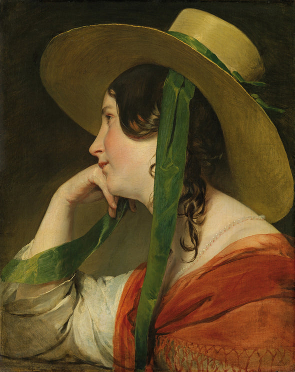 Friedrich von Amerling - Girl with Straw Hat