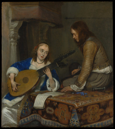 Gerard ter Borch - A Woman Playing the Theorbo-Lute and a Cavalier