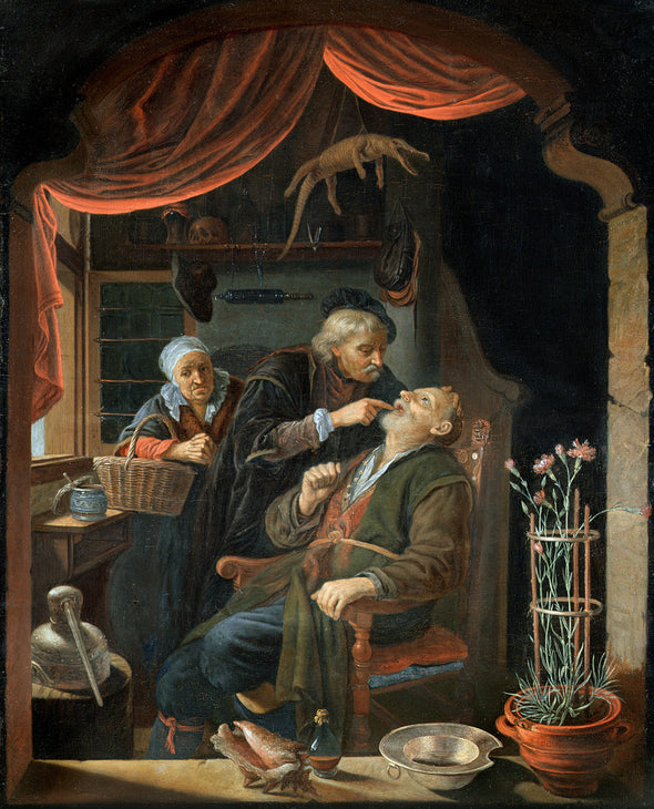 Gerrit Dou - A Dentist Examining he Tooth of an Old Man
