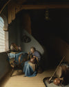 Gerrit Dou - An Elderly Woman, Seated by a Window at her Spinning Wheel