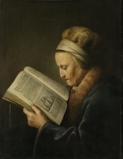 Gerrit Dou - Portrait of an Old Woman Reading