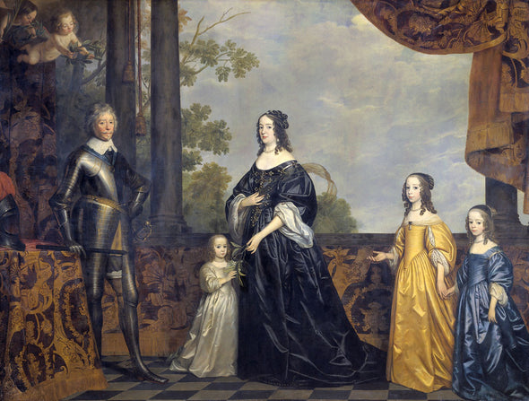 Gerrit van Honthorst - Frederick Hendrick, Prince of Orange with His Wife Amalia van Solms and Their Three Youngest Daughters