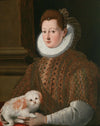 Girolamo Macchietti - Bildnis Einer Dame Mit Schoßhund