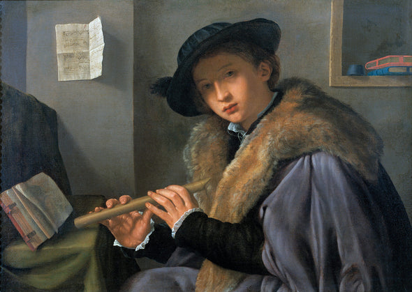 Girolamo Savoldo - Portrait of Young Man with Flute