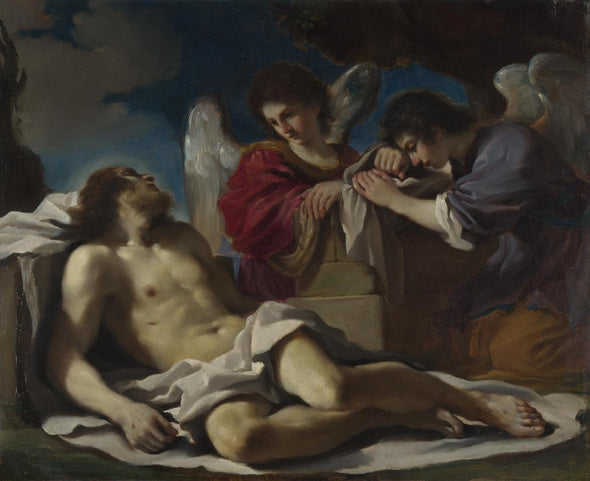 Guercino - The Dead Christ mourned by Two Angels