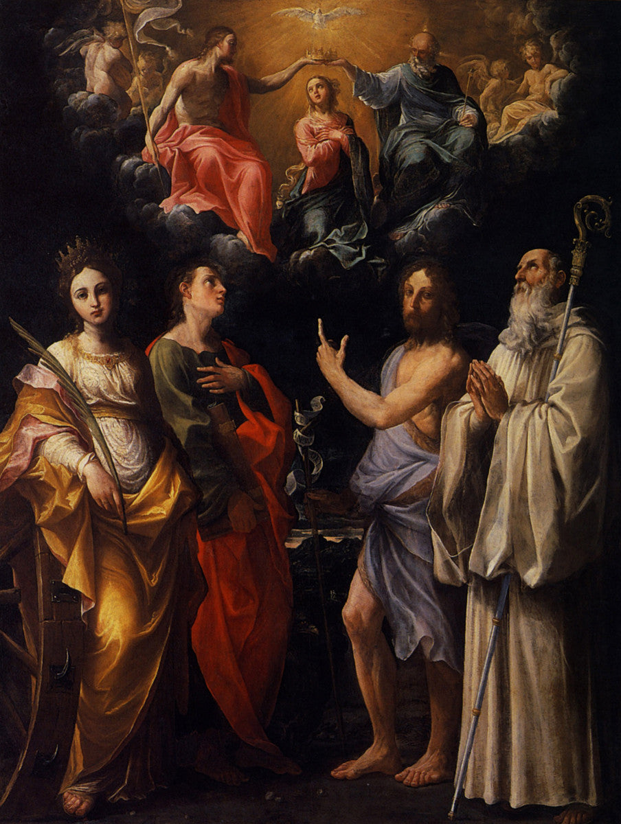 Guido Reni - Coronation of Virgin with St Catherine of Alexandria-Reproduction-Get Custom Art