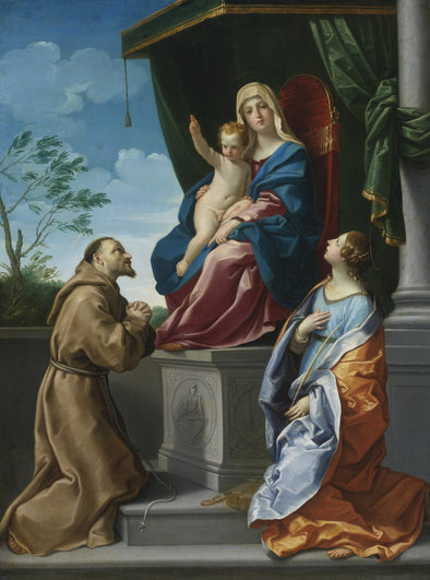 Guido Reni - The Virgin and Child Enthroned with Saints Francis and Catherine