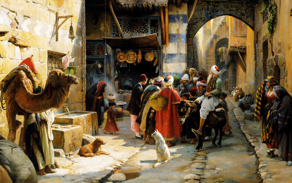 Gustav Bauernfeind - A Street Scene, Damascus