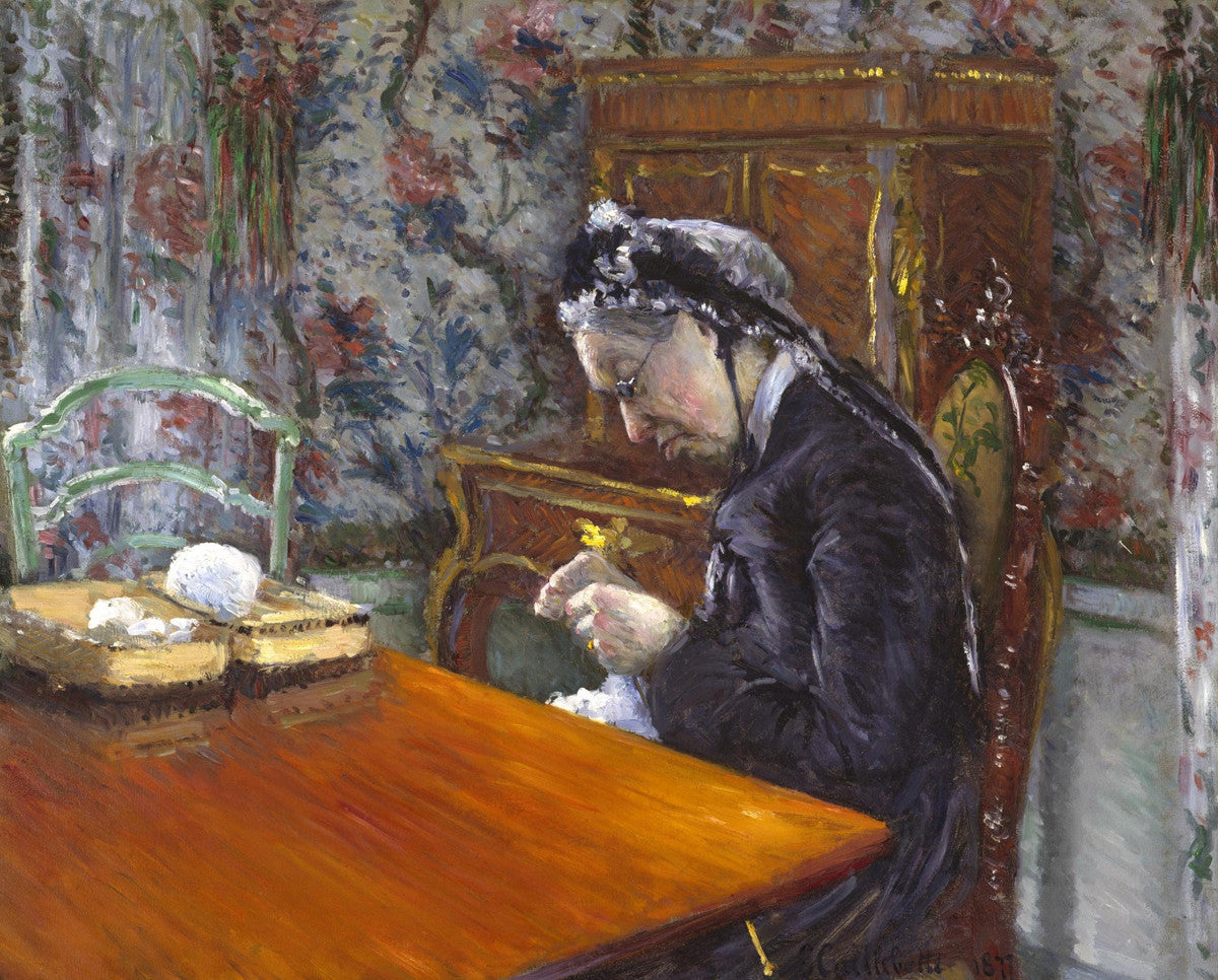 Gustave Caillebotte - Mademoiselle Boissière Knitting-Reproduction-Get Custom Art