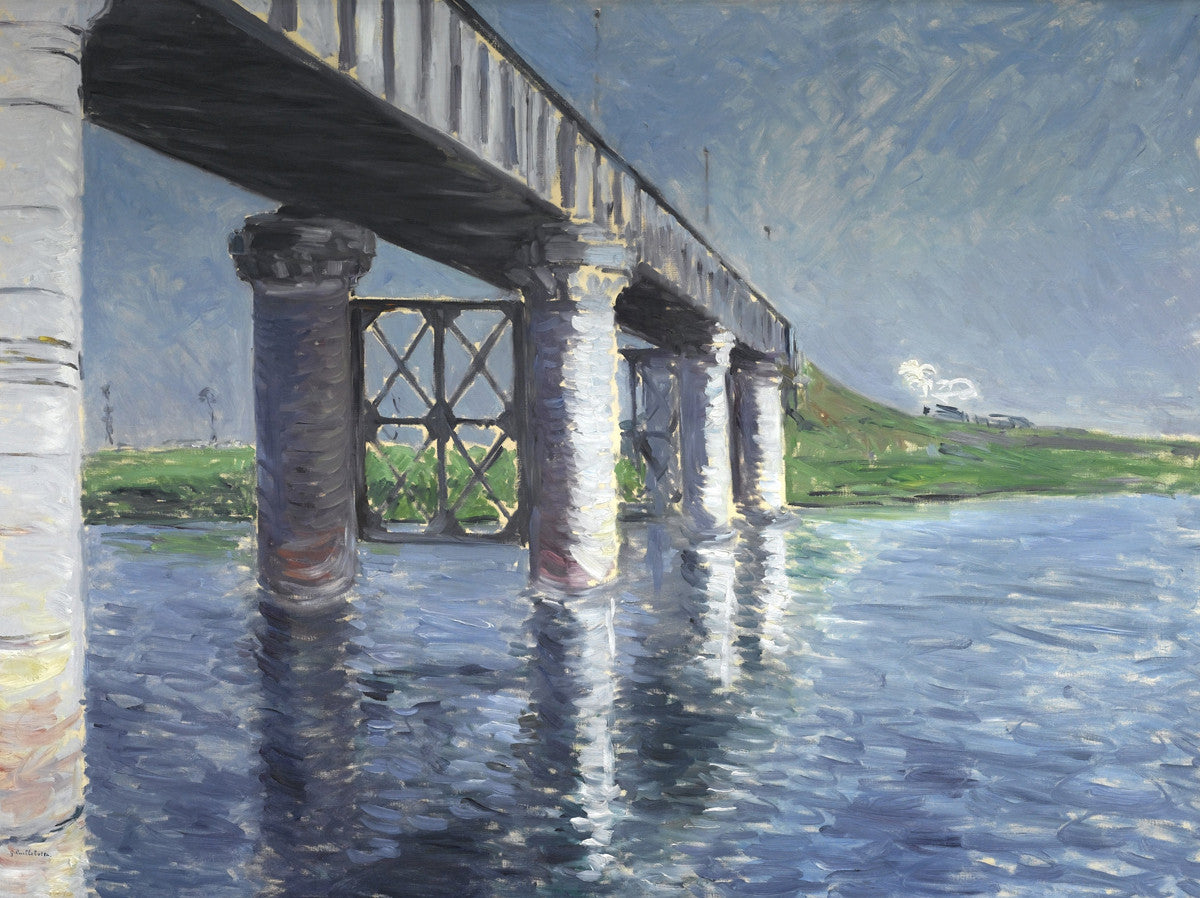 Gustave Caillebotte - The Seine and the Railroad Bridge at Argenteuil-Reproduction-Get Custom Art