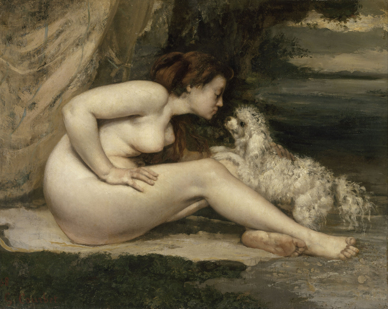 Gustave Courbet - Nude Woman with a Dog