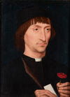 Hans Memling - Portrait of a Man with a Pink