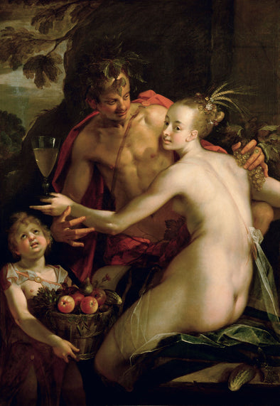 Hans Von Aachen - Bacchus, Ceres and Amor