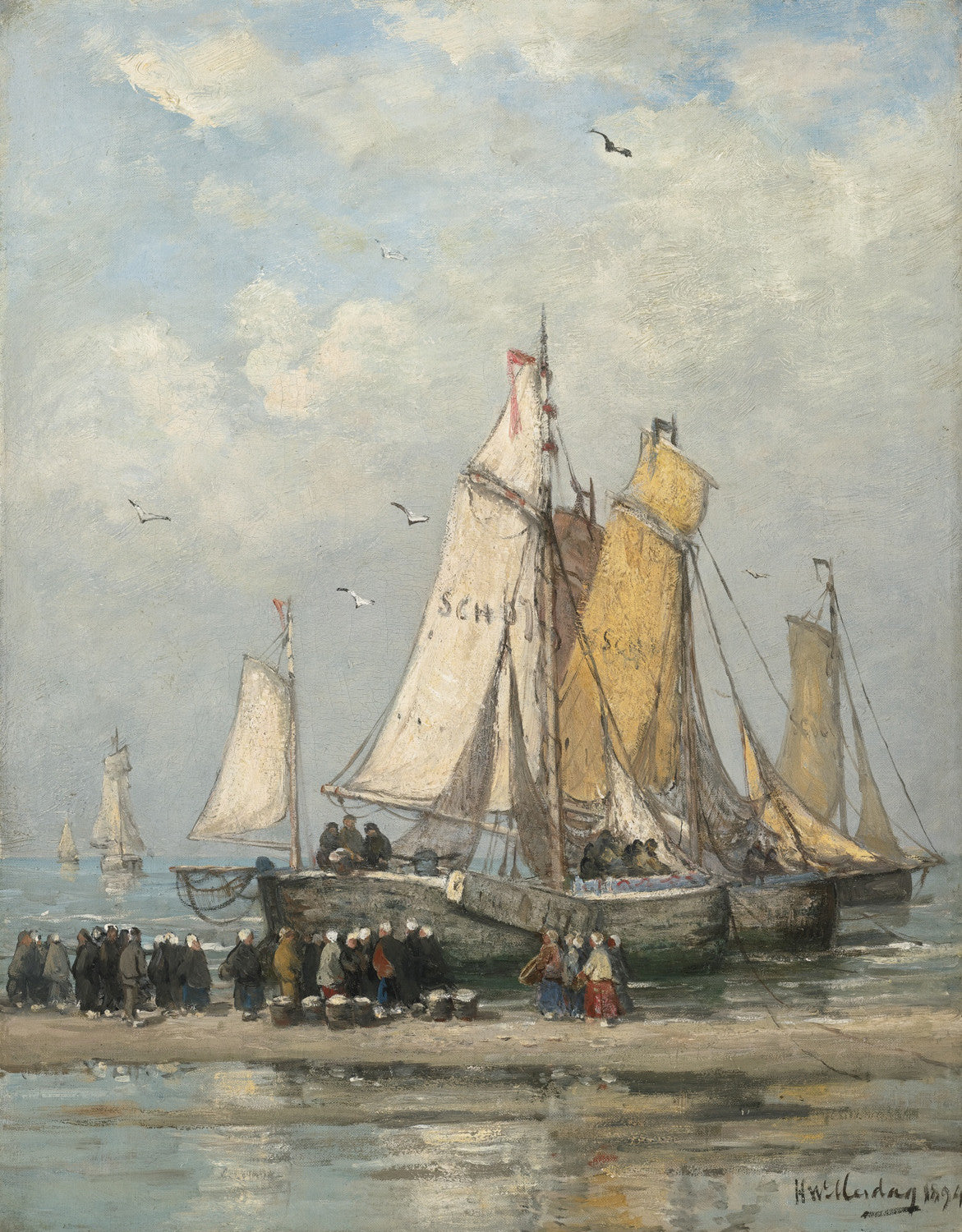 Hendrik Willem Mesdag - The Return of the Fishing Fleet on Scheveningen Beach-Reproduction-Get Custom Art