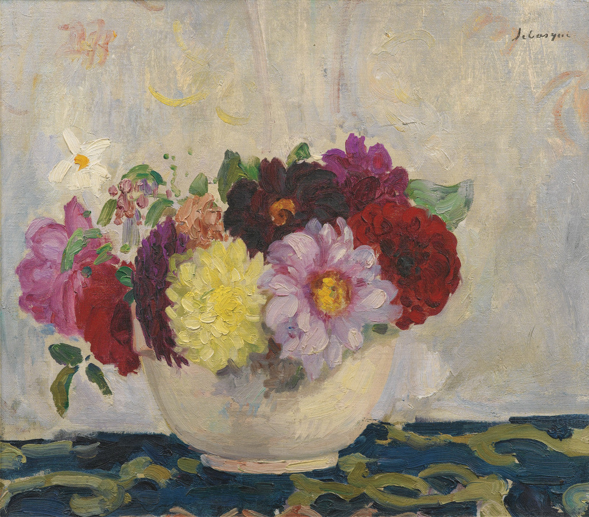 Henri Lebasque - Bowl of Dahlias-Reproduction-Get Custom Art
