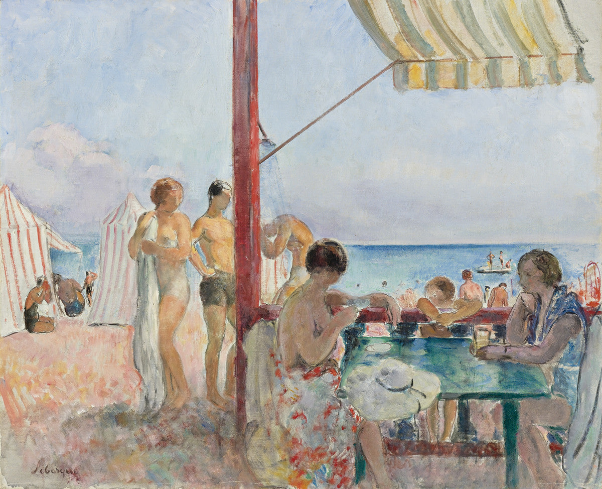 Henri Lebasque - Cafe on the Beach-Reproduction-Get Custom Art
