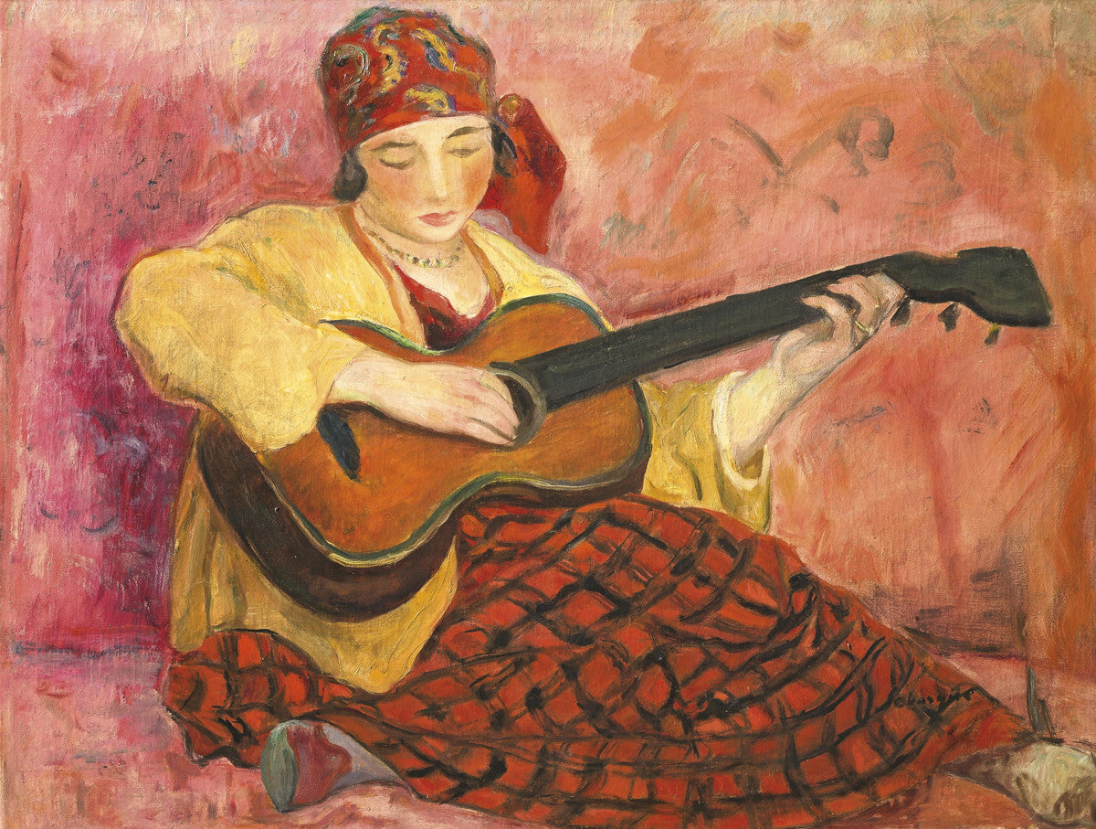 Henri Lebasque - Femme À La Guitare (Nono)-Reproduction-Get Custom Art