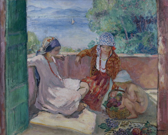 Henri Lebasque - Young Women and Child on the Terrace at Saint Maxime (Children of Lebasque)